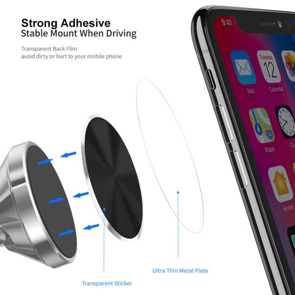 Manyetik Araç Tutucu Telefon Tutucu için 30 mm Yedek Yuvarlak Yapışkanlı Metal Plaka